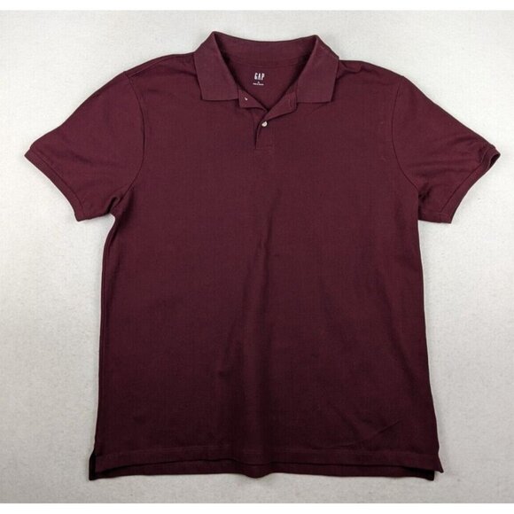 GAP - MEN'S MAROON RED SHORT SLEEVE POLO SHIRT - SIZE XL - Picture 1 of 7